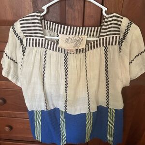 Ace & Jig Black and Cream Patterned Blouse